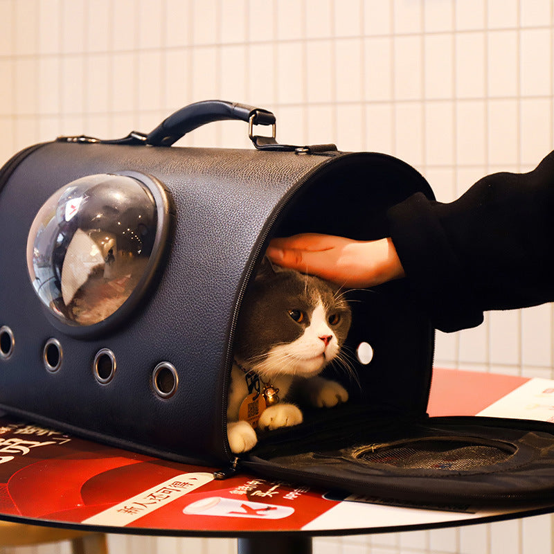 Space Capsule Cat Backpack Carrier – Portable Large-Capacity Crossbody Bag for Travel & Outdoor Use