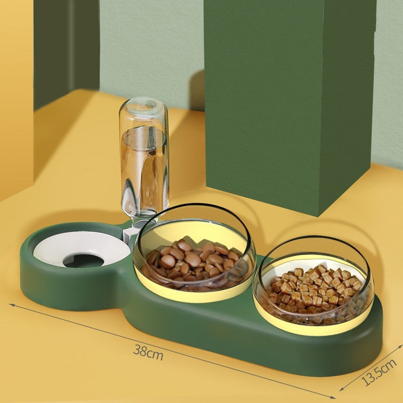 2-in-1 Pet Food and Water Bowl – Automatic Water Dispenser & Rice Bowl for Cats and Dogs