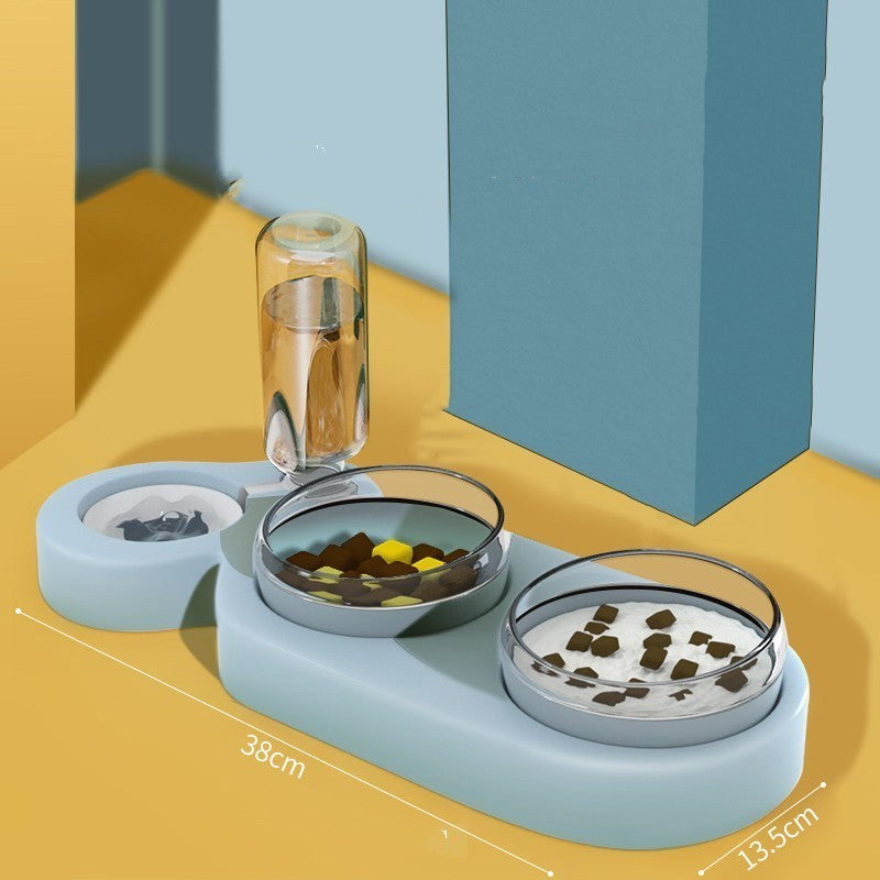 2-in-1 Pet Food and Water Bowl – Automatic Water Dispenser & Rice Bowl for Cats and Dogs