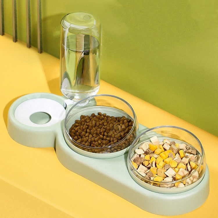 2-in-1 Pet Food and Water Bowl – Automatic Water Dispenser & Rice Bowl for Cats and Dogs