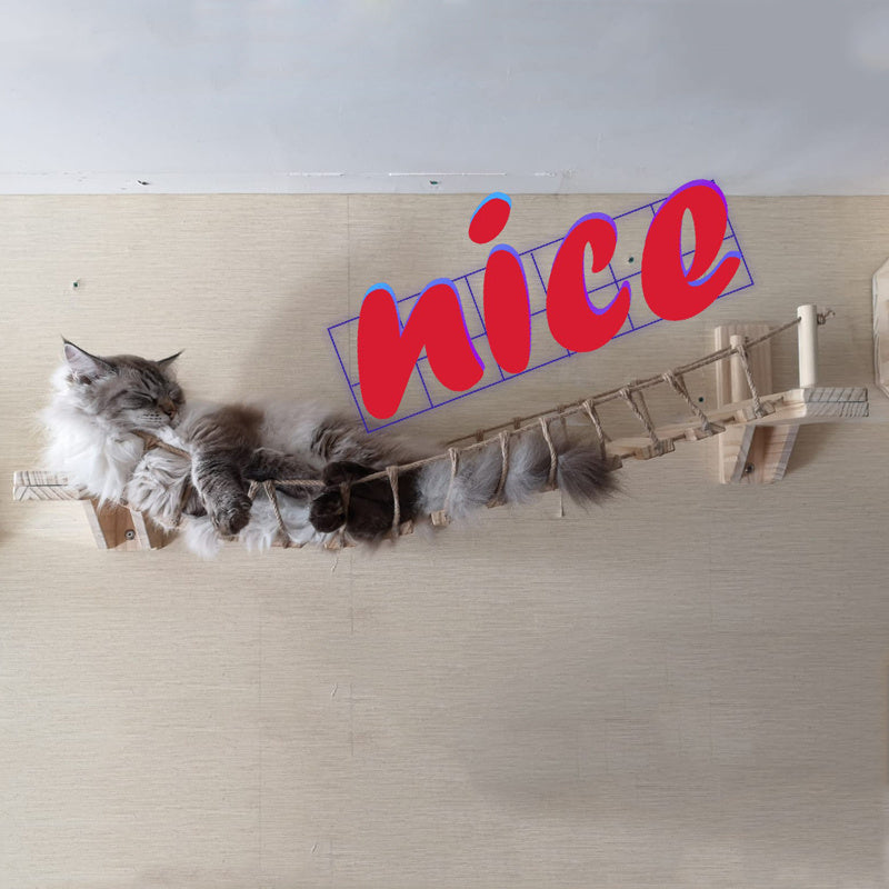 Pine Wall-Mounted Cat Furniture – Space-Saving Cat Shelf for Climbing and Lounging, Wooden Wall Hanging Pet Platform