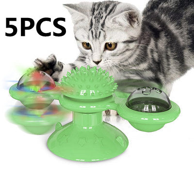 Cat Windmill Toy – Rotating Multi-Function Cat Toy for Itching, Scratching, Teeth Cleaning & Fun