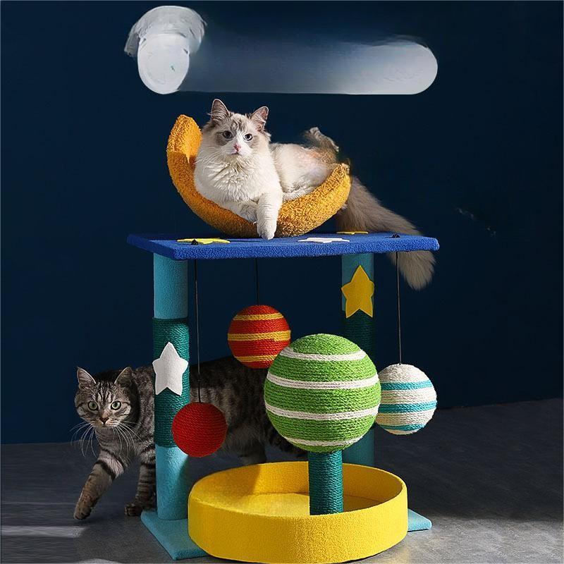 Wall Shelf Cat Nest with Toy – Space-Saving Small Cat Tree Bed for Indoor Cats, Modern Cat Furniture & Supplies