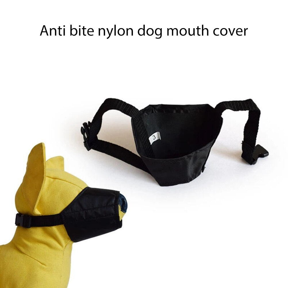 Adjustable Dog Muzzle – Soft Breathable Nylon Mouth Guard for Small, Medium & Large Dogs, Anti-Biting & Barking