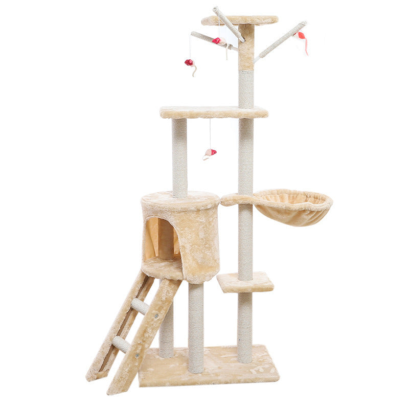 Cat Climber with Cozy Cat House – Multi-Level Indoor Cat Tree Tower for Climbing, Resting & Scratching