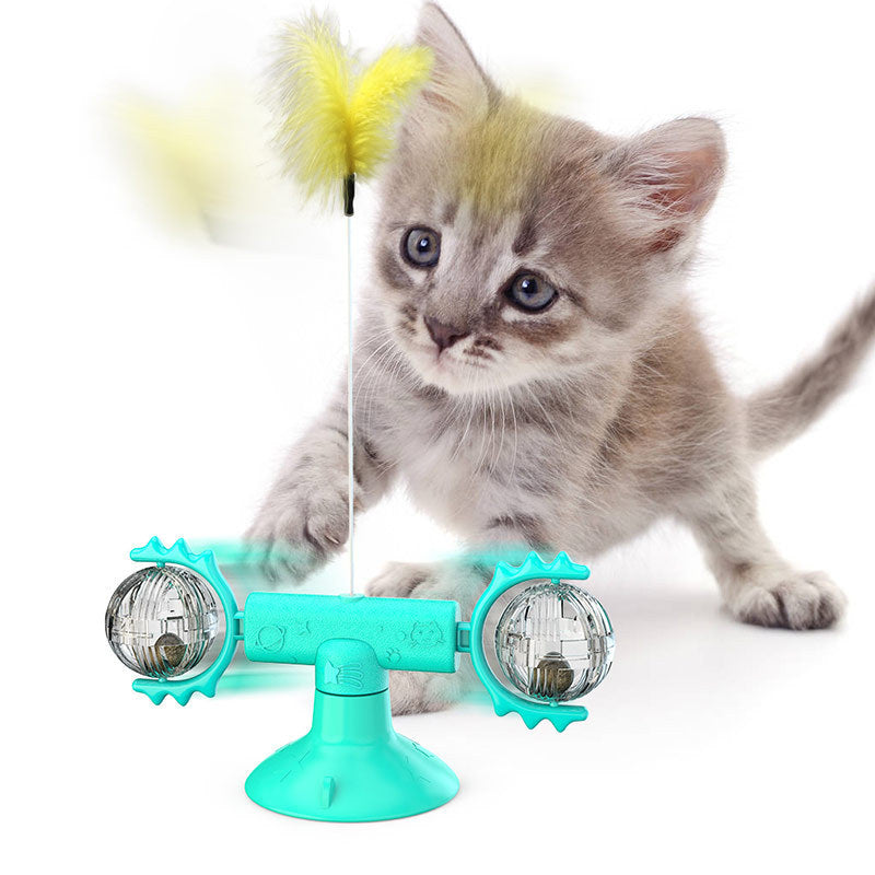 Cat Windmill Toy – Rotating Multi-Function Cat Toy for Itching, Scratching, Teeth Cleaning & Fun
