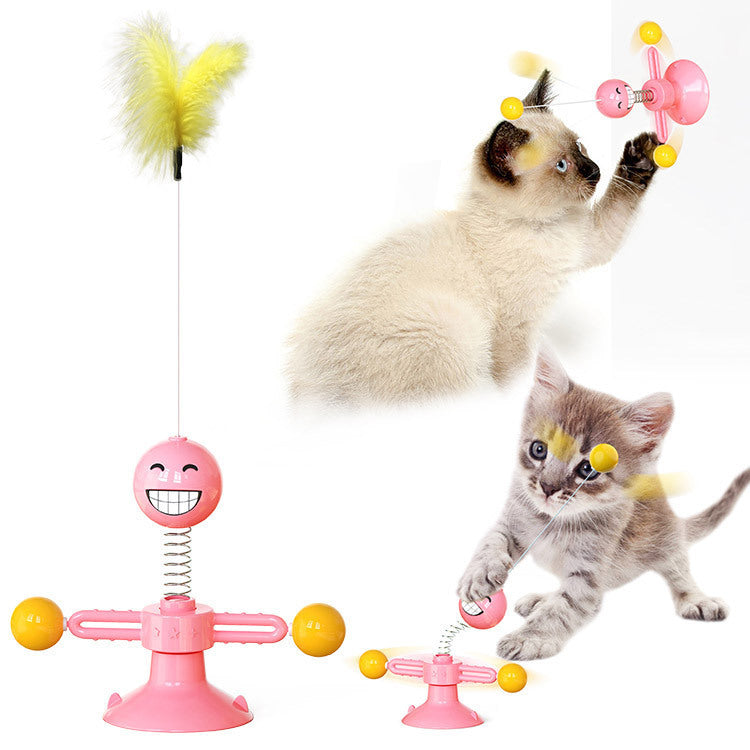 Cat Windmill Toy – Rotating Multi-Function Cat Toy for Itching, Scratching, Teeth Cleaning & Fun