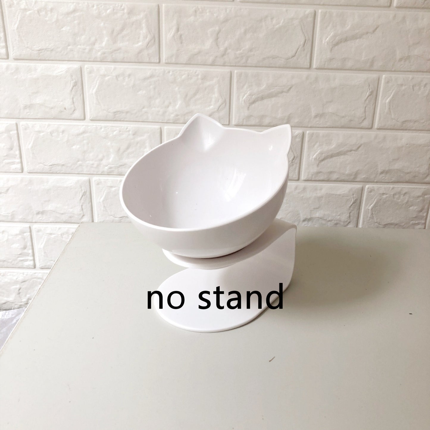 Elevated Cat Ear Pet Bowl – Transparent Tilted Single Food Dish for Cats and Small Pets