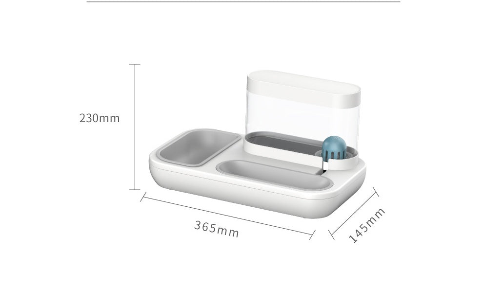 4-in-1 Elevated Cat Water Fountain with Feeder – Automatic Drinking & Feeding Station for Kittens and Puppies, 1.5L Capacity