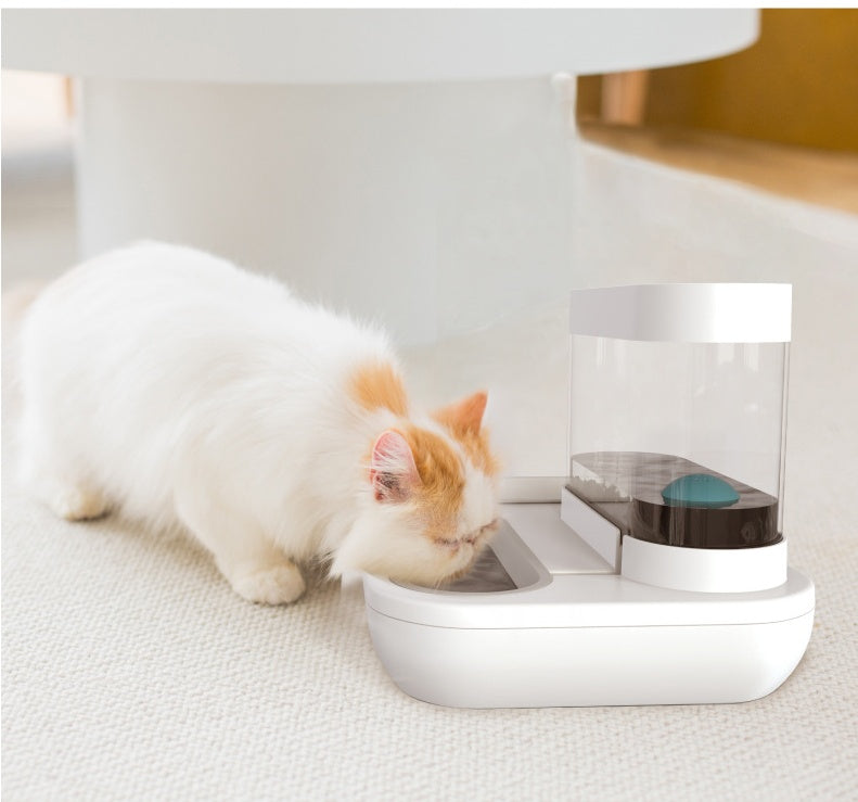 4-in-1 Elevated Cat Water Fountain with Feeder – Automatic Drinking & Feeding Station for Kittens and Puppies, 1.5L Capacity