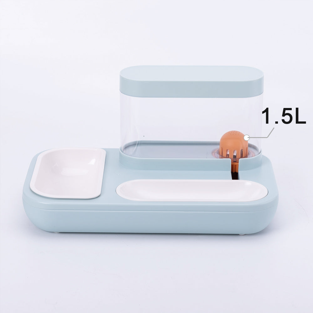 4-in-1 Elevated Cat Water Fountain with Feeder – Automatic Drinking & Feeding Station for Kittens and Puppies, 1.5L Capacity