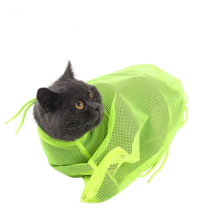 Adjustable Cat Grooming Bag – Soft Mesh Shower & Nail Trimming Holder for Safe Bathing and Care