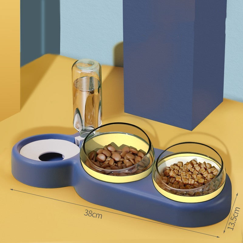 2-in-1 Pet Food and Water Bowl – Automatic Water Dispenser & Rice Bowl for Cats and Dogs