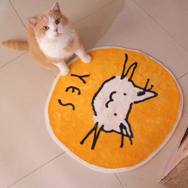 Cartoon Non-Slip Cat Mat – Soft & Warm Pet Sleeping Pad for Cages and Floors | Cute Anti-Skid Carpet for Cats & Small Pets