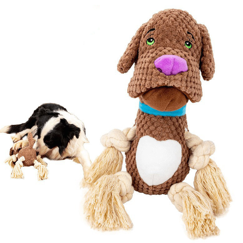 Plush Shell Dog Toy – Bite-Resistant Squeaky Chew Toy with Crinkle Paper for Puppies & Large Dogs