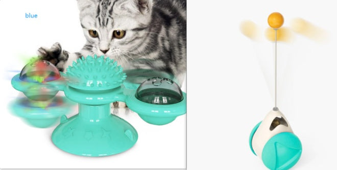 Cat Windmill Toy – Rotating Multi-Function Cat Toy for Itching, Scratching, Teeth Cleaning & Fun