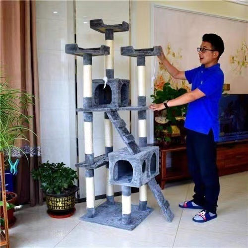 Large Multi-Level Cat Tree Tower – Heavy Duty Cat Climbing Frame with Sisal Scratching Posts & Jumping Platforms for Indoor Cats