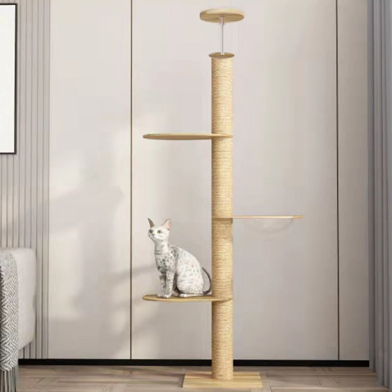 Tall Cat Climbing Tower – Multi-Level Tongtian Column Cat Tree with Scratching Posts & Interactive Toys for Indoor Cats