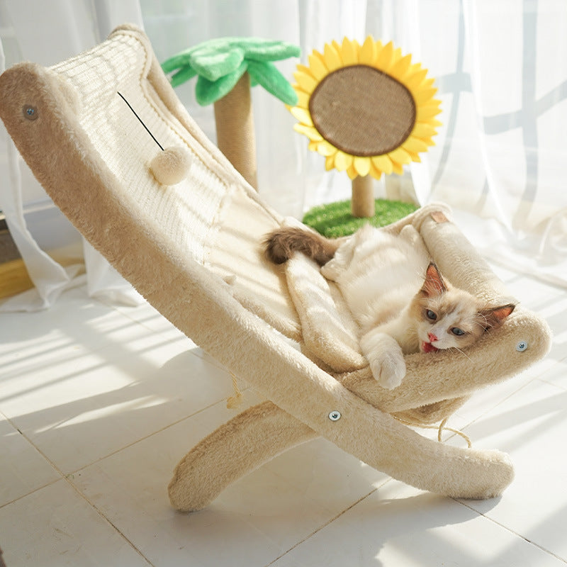 Cat Sofa Bed Sunbathing Lounge – Cozy Elevated Pet Chair for Indoor Cats, Soft Cushion Cat Window Seat Furniture