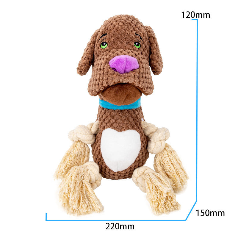 Plush Shell Dog Toy – Bite-Resistant Squeaky Chew Toy with Crinkle Paper for Puppies & Large Dogs