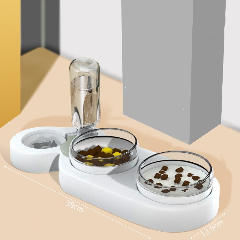 2-in-1 Pet Food and Water Bowl – Automatic Water Dispenser & Rice Bowl for Cats and Dogs