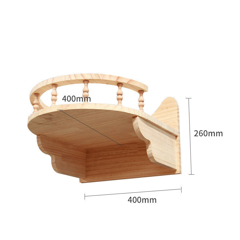 Wall Mounted Cat Climbing Shelf Set – Solid Wood Cat Wall Furniture with Platforms & Ladder, Space-Saving Cat Playground