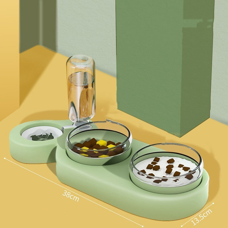 2-in-1 Pet Food and Water Bowl – Automatic Water Dispenser & Rice Bowl for Cats and Dogs
