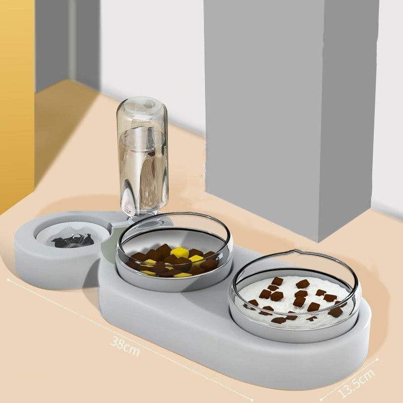 2-in-1 Pet Food and Water Bowl – Automatic Water Dispenser & Rice Bowl for Cats and Dogs