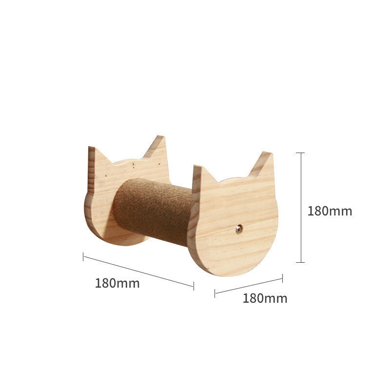 Wall Mounted Cat Climbing Shelf Set – Solid Wood Cat Wall Furniture with Platforms & Ladder, Space-Saving Cat Playground
