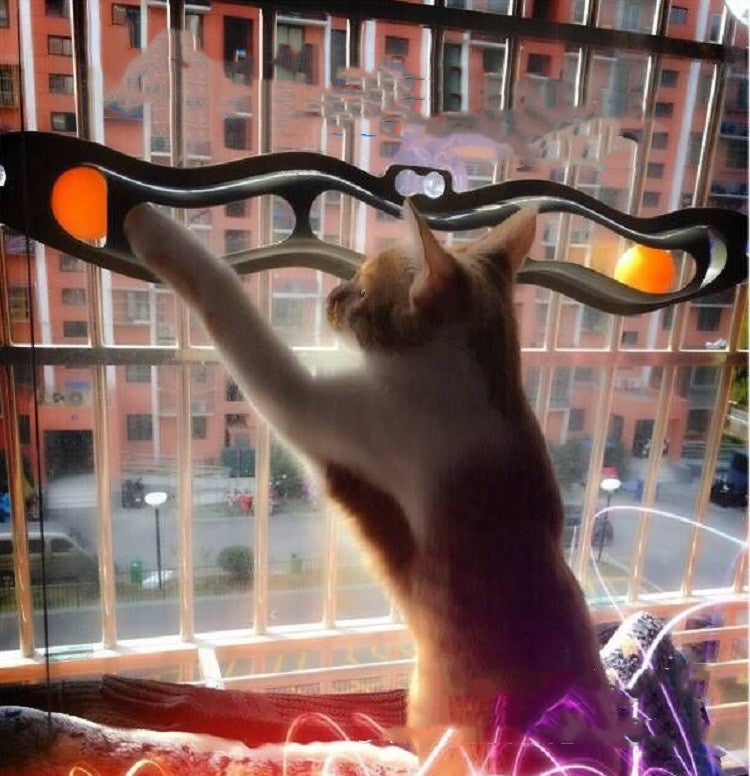 Windowsill Cat Track Ball Toy – Interactive Rolling Ball Toy for Indoor Cats, Space-Saving Pet Entertainment on Window Ledge