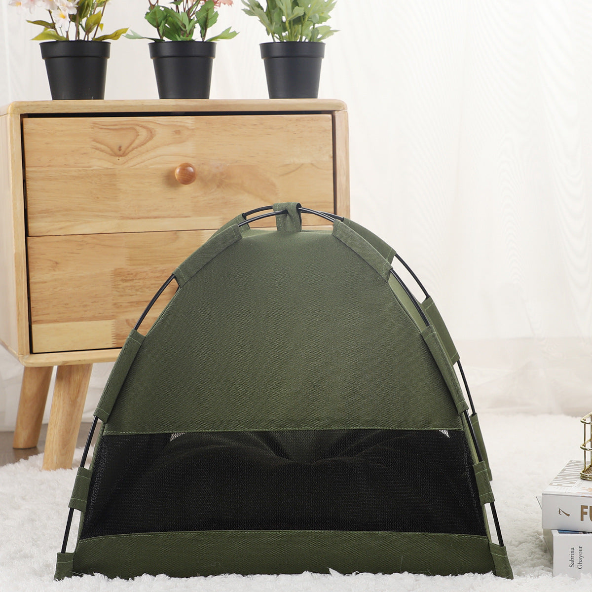 Cat Tent with Cooling Mat – Indoor Dog House Pet Sofa, Camping-Style Bed with Cushion for Cats & Small Dogs