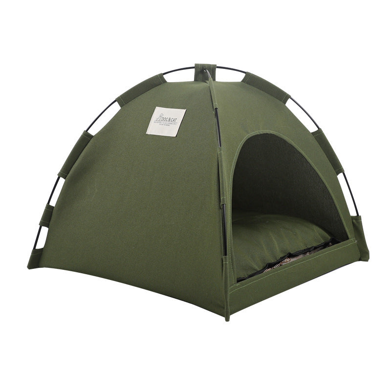 Cat Tent with Cooling Mat – Indoor Dog House Pet Sofa, Camping-Style Bed with Cushion for Cats & Small Dogs