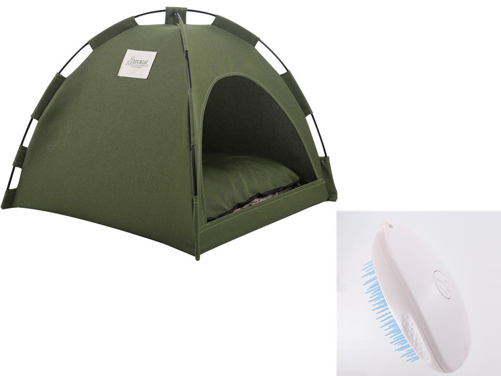Cat Tent with Cooling Mat – Indoor Dog House Pet Sofa, Camping-Style Bed with Cushion for Cats & Small Dogs