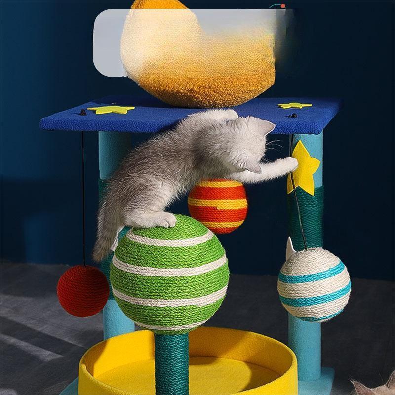 Wall Shelf Cat Nest with Toy – Space-Saving Small Cat Tree Bed for Indoor Cats, Modern Cat Furniture & Supplies