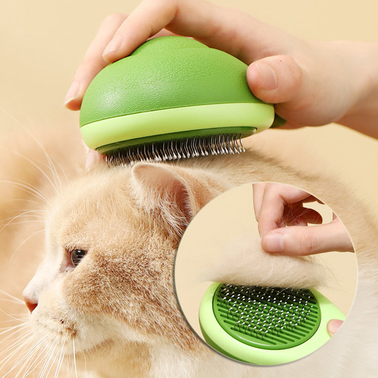 Avocado Shaped Pet Grooming Brush – Stainless Steel Needle Comb for Cats & Dogs, Hair Remover and Cleaning Tool