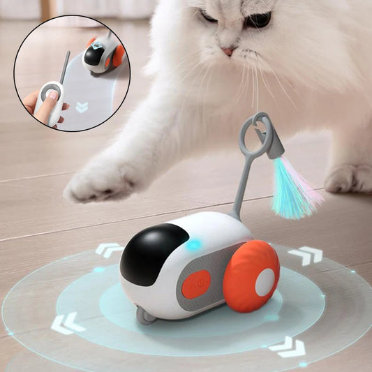 Remote Control Cat Toy Car – USB Charging Interactive Self-Moving Toy for Indoor Cats & Kittens