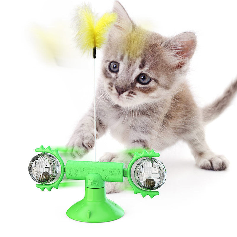 Cat Windmill Toy – Rotating Multi-Function Cat Toy for Itching, Scratching, Teeth Cleaning & Fun