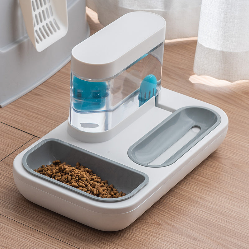 4-in-1 Elevated Cat Water Fountain with Feeder – Automatic Drinking & Feeding Station for Kittens and Puppies, 1.5L Capacity