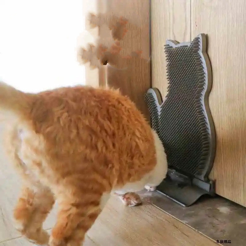 Cat Self Grooming Brush with Catnip – Wall Corner Self Massage Brush for Cats, Shedding Hair Removal Comb & Itching Scratcher Tool