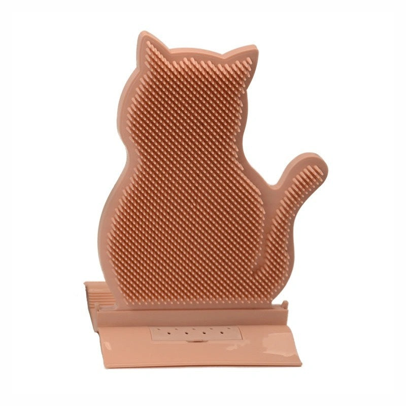 Cat Self Grooming Brush with Catnip – Wall Corner Self Massage Brush for Cats, Shedding Hair Removal Comb & Itching Scratcher Tool