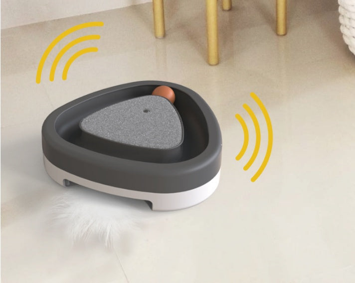 Smart Electric Cat Toy – Triangle Turntable with Scratcher, Interactive Self-Play Funny Toy for Indoor Cats