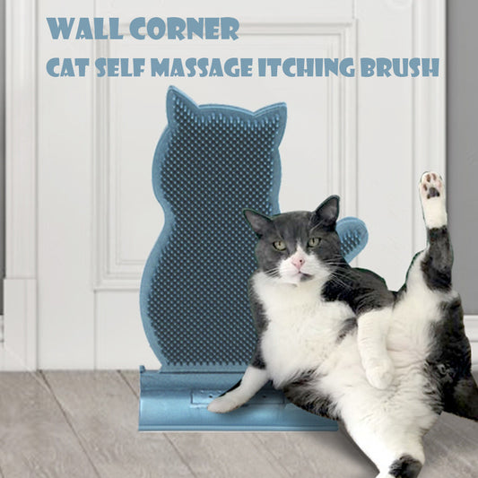 Cat Self Grooming Brush with Catnip – Wall Corner Self Massage Brush for Cats, Shedding Hair Removal Comb & Itching Scratcher Tool