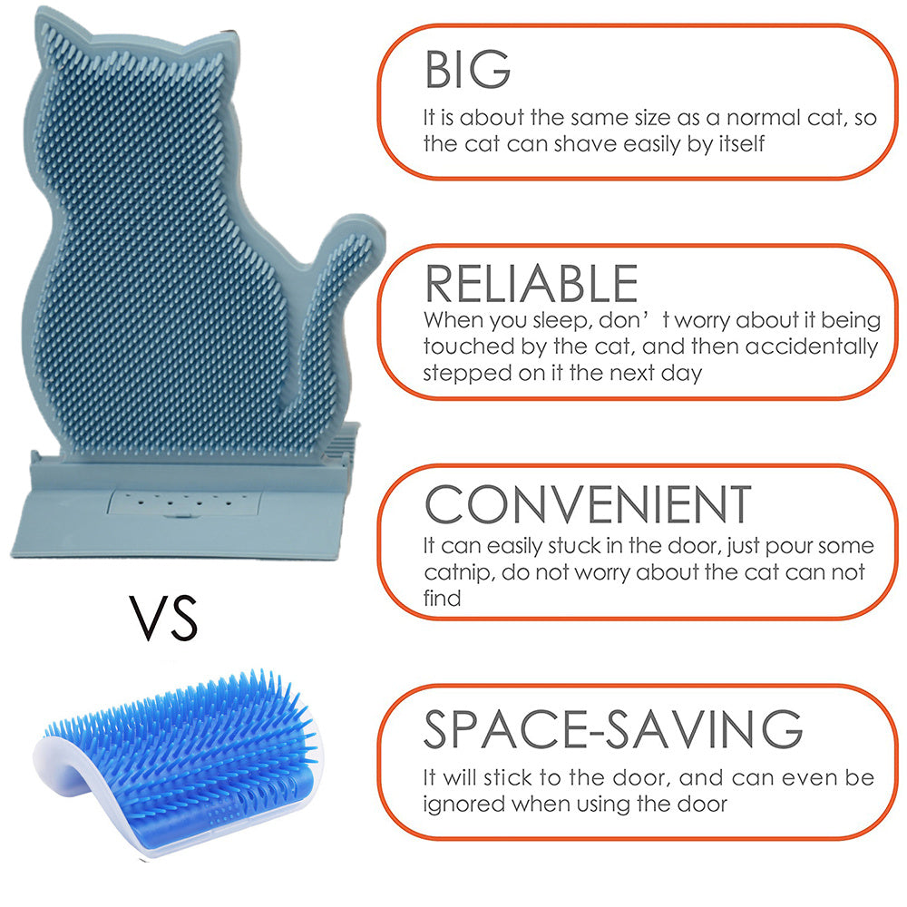 Cat Self Grooming Brush with Catnip – Wall Corner Self Massage Brush for Cats, Shedding Hair Removal Comb & Itching Scratcher Tool