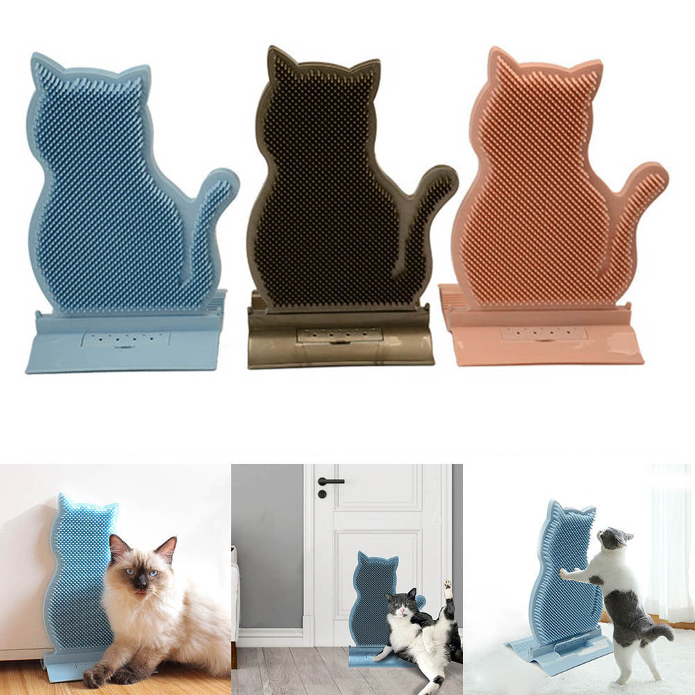 Cat Self Grooming Brush with Catnip – Wall Corner Self Massage Brush for Cats, Shedding Hair Removal Comb & Itching Scratcher Tool
