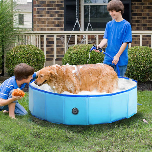 Foldable Dog Pool – Collapsible Pet Bath Tub for Dogs, Cats & Kids | Indoor & Outdoor Use