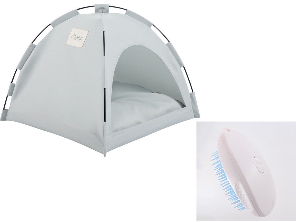Cat Tent with Cooling Mat – Indoor Dog House Pet Sofa, Camping-Style Bed with Cushion for Cats & Small Dogs