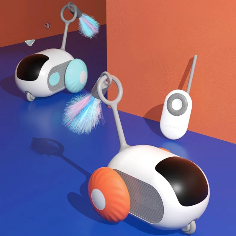 Remote Control Cat Toy Car – USB Charging Interactive Self-Moving Toy for Indoor Cats & Kittens