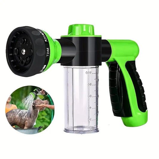 High-Pressure Pet Shower Sprayer with Grooming Brush – Dog Bath Hose for Outdoor Use, Car Wash, Flower Watering