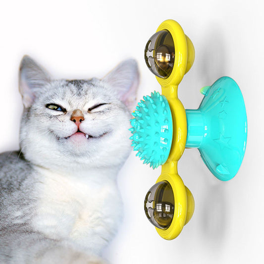 Cat Windmill Toy – Rotating Multi-Function Cat Toy for Itching, Scratching, Teeth Cleaning & Fun