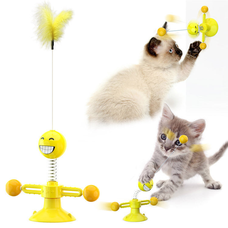 Cat Windmill Toy – Rotating Multi-Function Cat Toy for Itching, Scratching, Teeth Cleaning & Fun